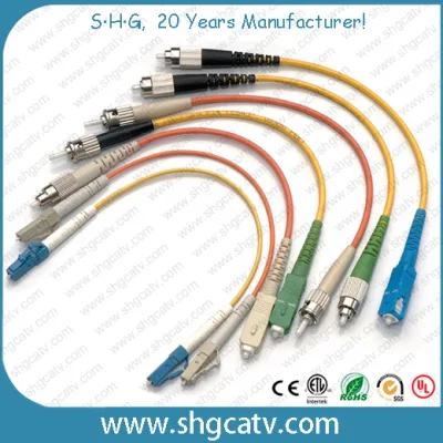 Venda quente preço de fábrica de alta qualidade Ce RoHS aprovado cabo de fibra óptica de modo único com conector Sc FC LC